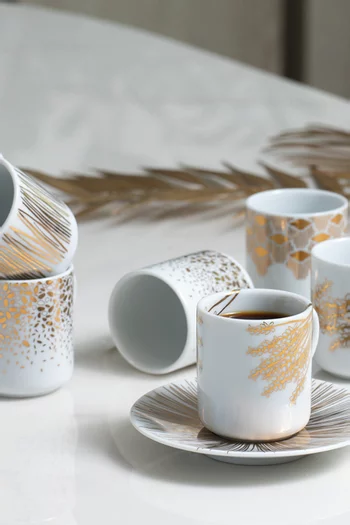 x Razan Alazzouni Tamrah Turkish Coffee Cups and Saucers, Set of 6