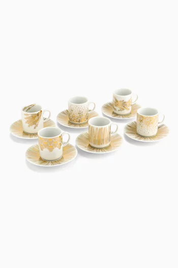 x Razan Alazzouni Tamrah Turkish Coffee Cups and Saucers, Set of 6