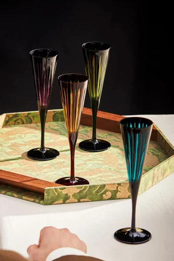 Prism Champagne Flutes, Set of 4