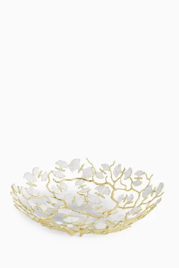 Butterfly Ginkgo Centrepiece Platter in Metal
