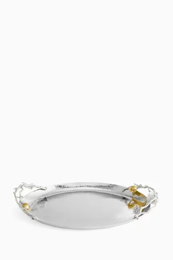 صينية بيضاوية بحلي رمان