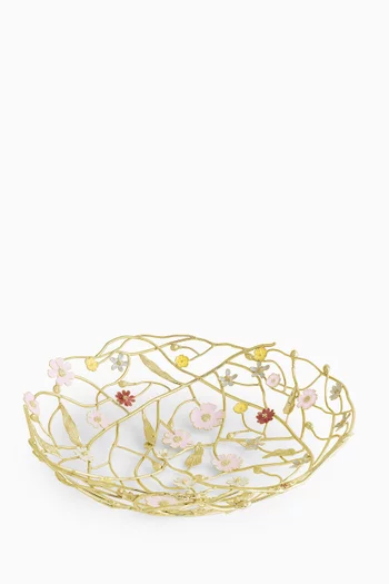 طبق مفرغ لمنتصف الطاولة مزين بزهور برية