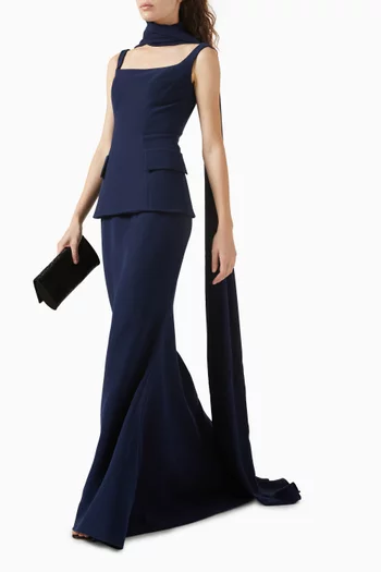 Peplum Dress & Scarf Set