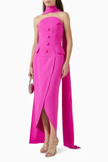 Strapless Dress & Scarf Set