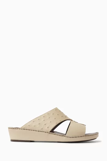 Cinghia Nouvo Duo Sandals in Ostrich Leather