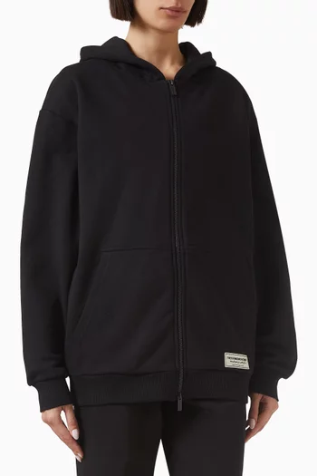 Oversized Zip Hoodie in Cotton
