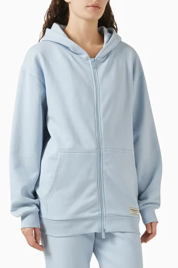 Oversized Zip Hoodie in Cotton