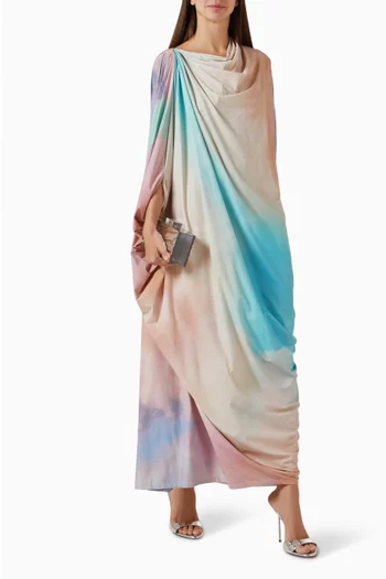 Watercolour Kaftan Dress in Recycled Coolskin