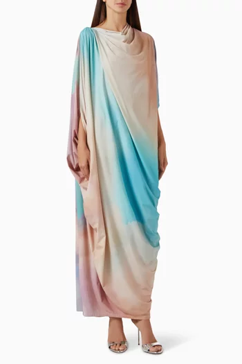 Watercolour Kaftan Dress in Recycled Coolskin