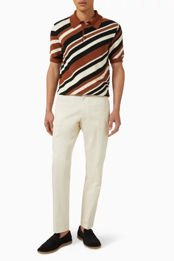 Striped Polo Shirt in Cotton-knit