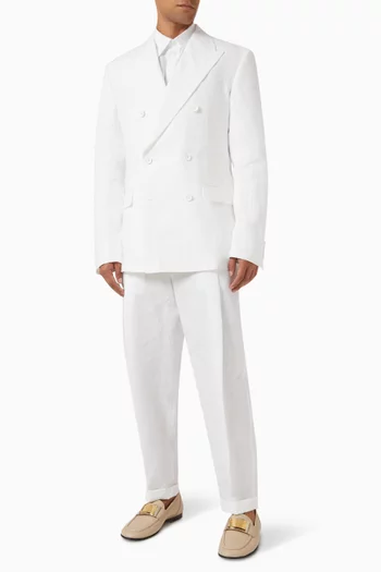 Double-breasted Jacket in Linen