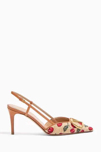 Cherryfic 80 Slingback Pumps in Raffia Jacquard