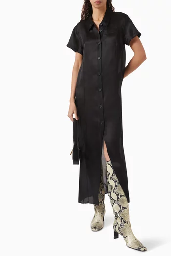 Effy Maxi Shirtdress in Silk Organza
