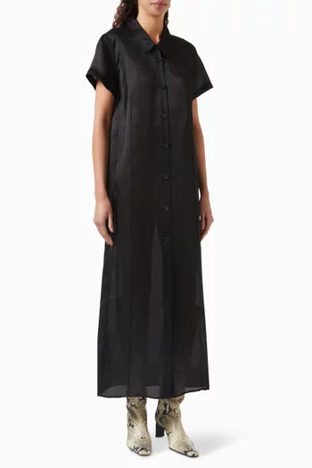 Effy Maxi Shirtdress in Silk Organza