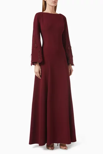 Bead-embellished Dress in Stretch-crepe