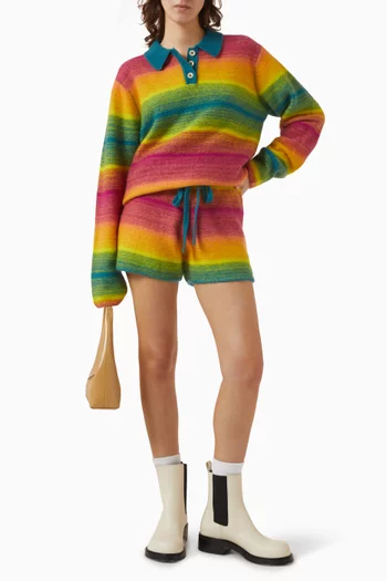 Drawstring Lounge Shorts in Cashmere-blend