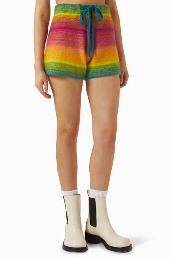 Drawstring Lounge Shorts in Cashmere-blend