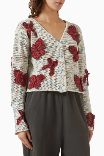 Butterfly Applique Cardigan in Organic Cotton-knit