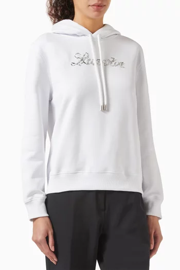 Bead-embroidered Hoodie in Cotton