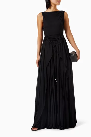 Adonis Maxi Dress in Viscose-silk Blend