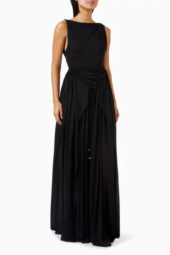 Adonis Maxi Dress in Viscose-silk Blend