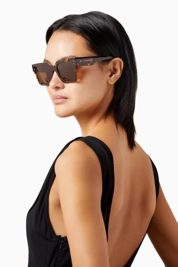 Lunettes Maxi Rectangle Sunglasses in Acetate