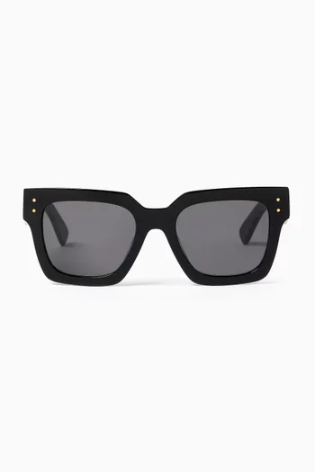 Lunettes Maxi Rectangle Sunglasses in Acetate