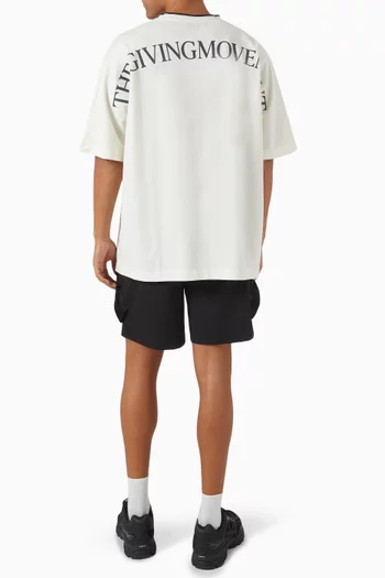 تي شيرت فضفاض بطبعة مقوسة مزيج قطن عضوي