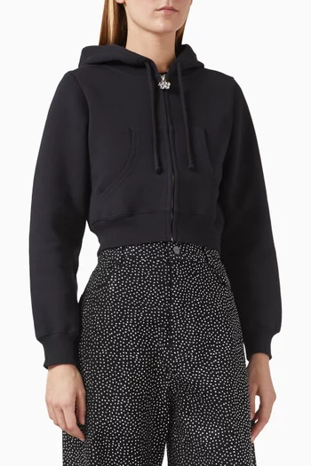Charm Crop Hoodie in Cotton