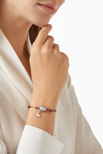 Key Charm Bracelet in 18kt White Gold