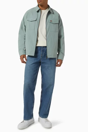 Textured Zip-through Overshirt