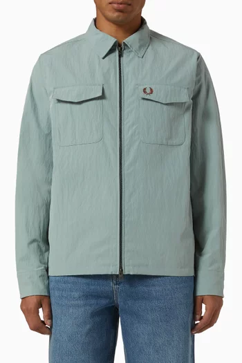 Textured Zip-through Overshirt