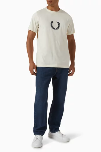 Textured Laurel Wreath T-shirt in Cotton