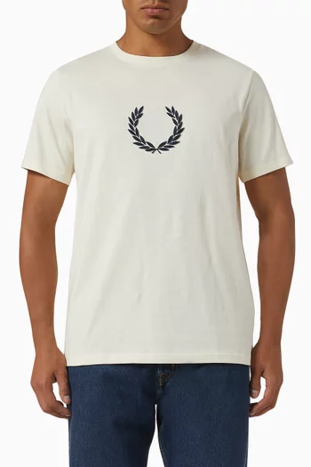 Textured Laurel Wreath T-shirt in Cotton