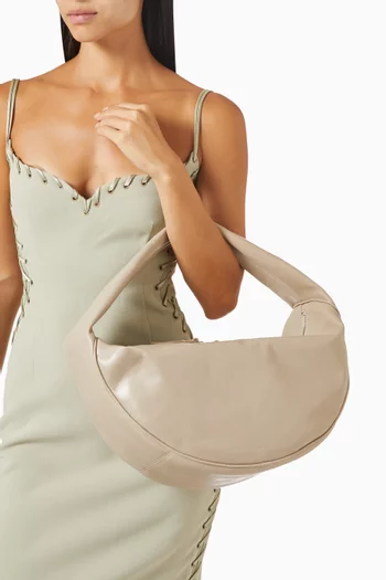 Maxi Cush Top-handle Bag in Creased Leather