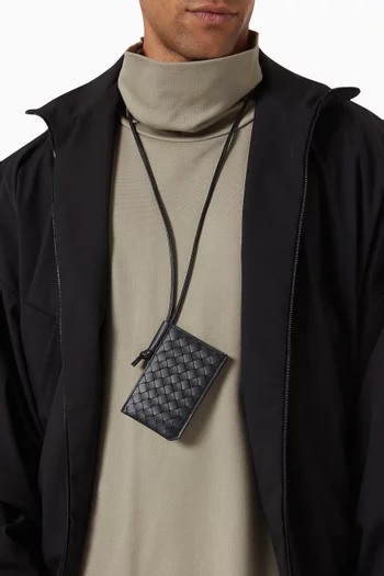Piccolo Badge Holder in Intrecciato Leather
