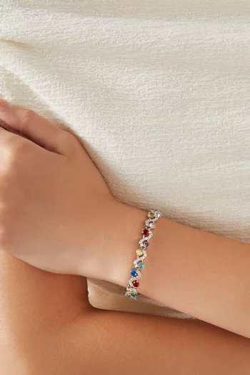 Sierra Crystal Bracelet in Rhodium-plated Metal