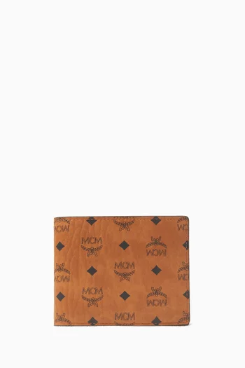 Small Aren Bi-fold Wallet in Visetos Canvas