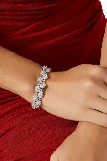 Orina Cuff Bangle in Rhodium-plated Metal