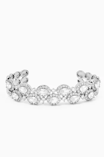 Orina Cuff Bangle in Rhodium-plated Metal
