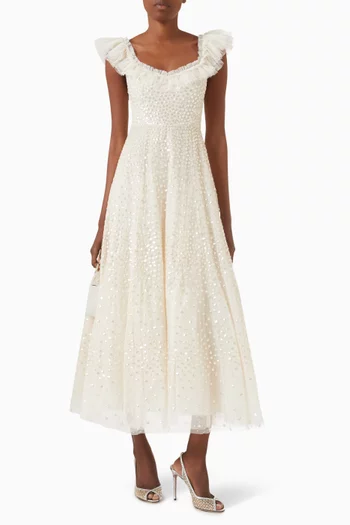 Scatter Dot Ruffle Gown
