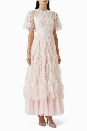 Rosella Round-neck Gown in Tulle