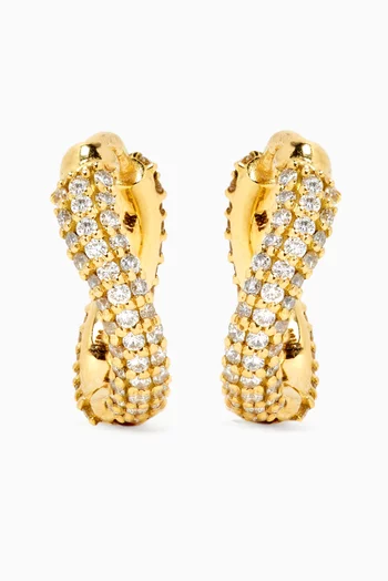 Bold Infinity Diamond Hoop Earrings in 18kt Yellow Gold