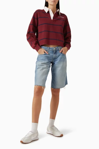 Serif Logo Rugby Polo in Cotton