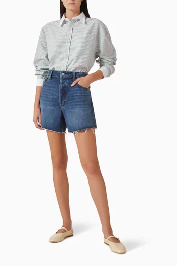 قميص بقصة فضفاضة ومطرز بشعار SRC‏ قطن أكسفورد