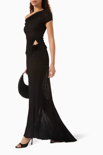Quimbara Flower Knit Maxi Skirt