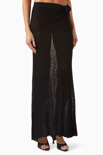 Quimbara Flower Knit Maxi Skirt