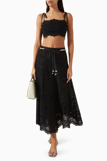 Rhiannon Embroidered Crop Top in Cotton