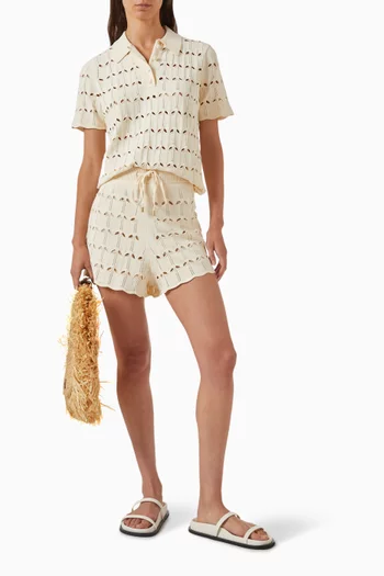 Rhiannon Pointelle Polo Shirt in Knit