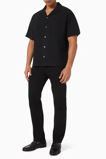 Jacquard Short Sleeve Shirt in Cotton